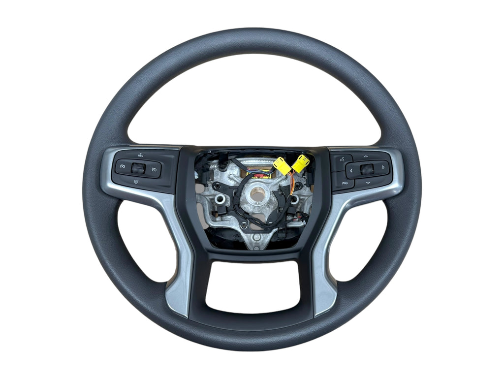 19-22 GM Silverado 1500 2500 3500 Steering Wheel Vinyl Black Cruise New OEM 85590463
