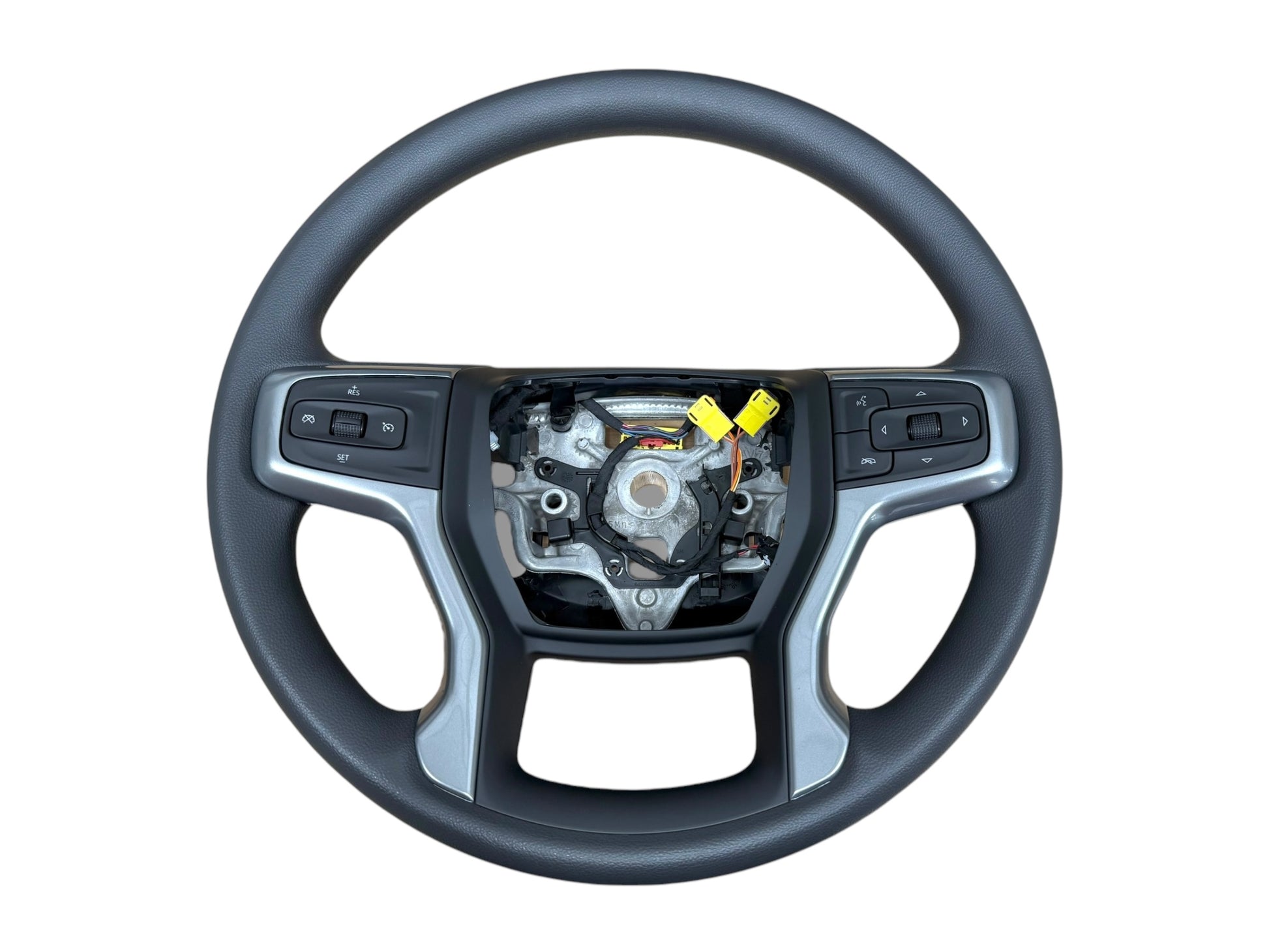 19-22 GM Silverado 1500 2500 3500 Steering Wheel Vinyl Black Cruise New OEM 85590463