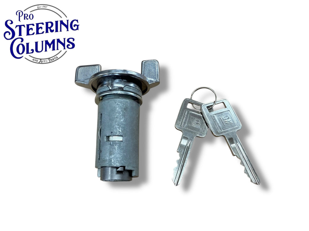 1972 & Up GM Ignition Lock Cylinder Bolt In 2 GM Logo Keys New PN: 12300443 (Aftermarket)