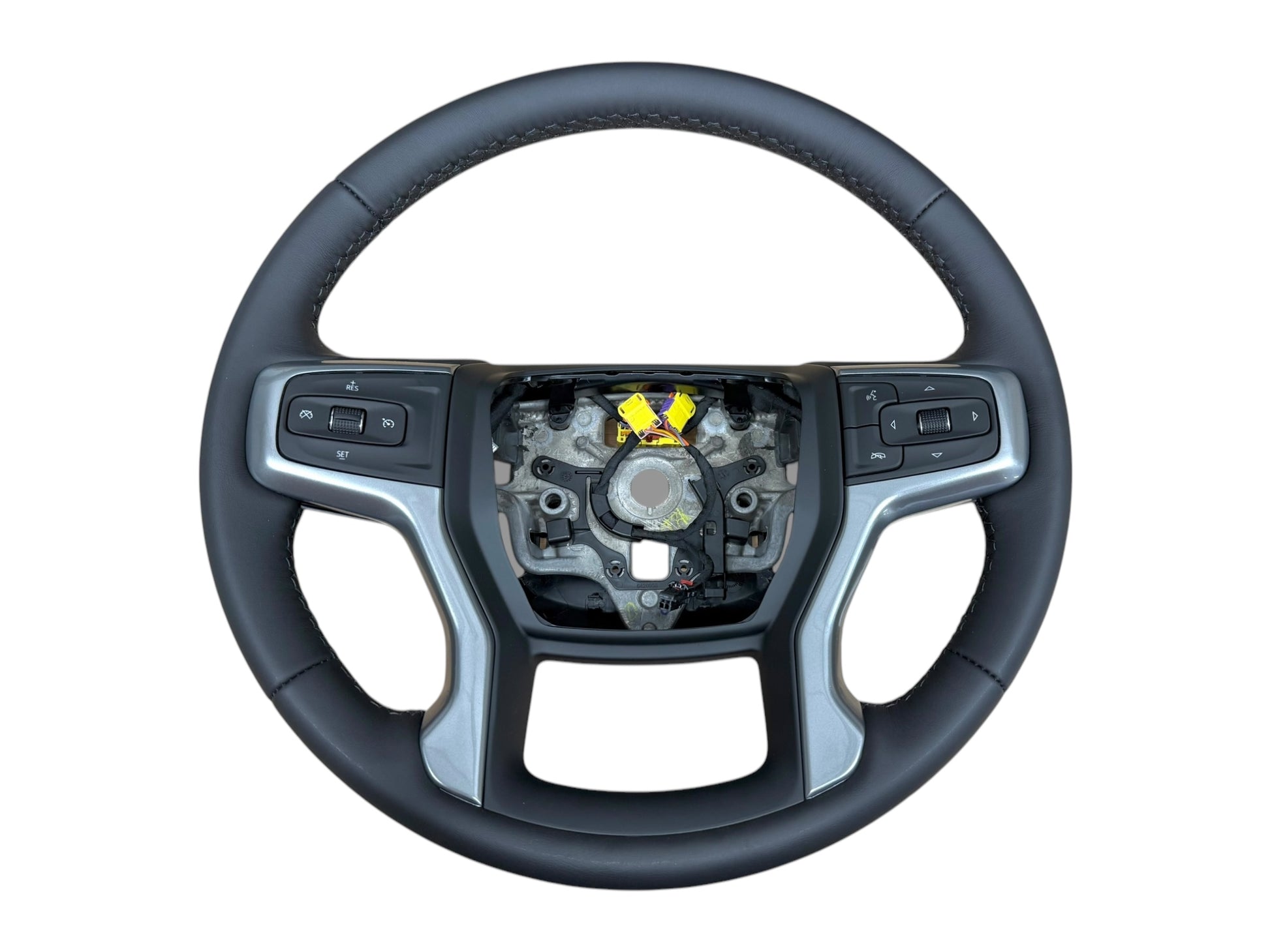 20-22 GM Silverado 1500 2500 3500 Steering Wheel Leather Black Cruise New OEM 84946350