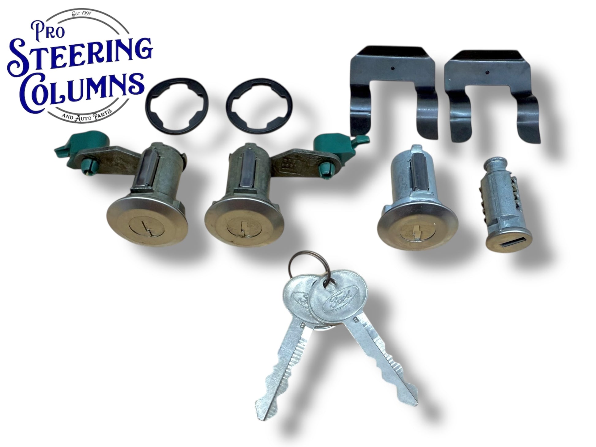 78-96 Ford Bronco Door & Electric Tailgate Door Lock Cylinder Set Logo Keys (Keyed Alike)