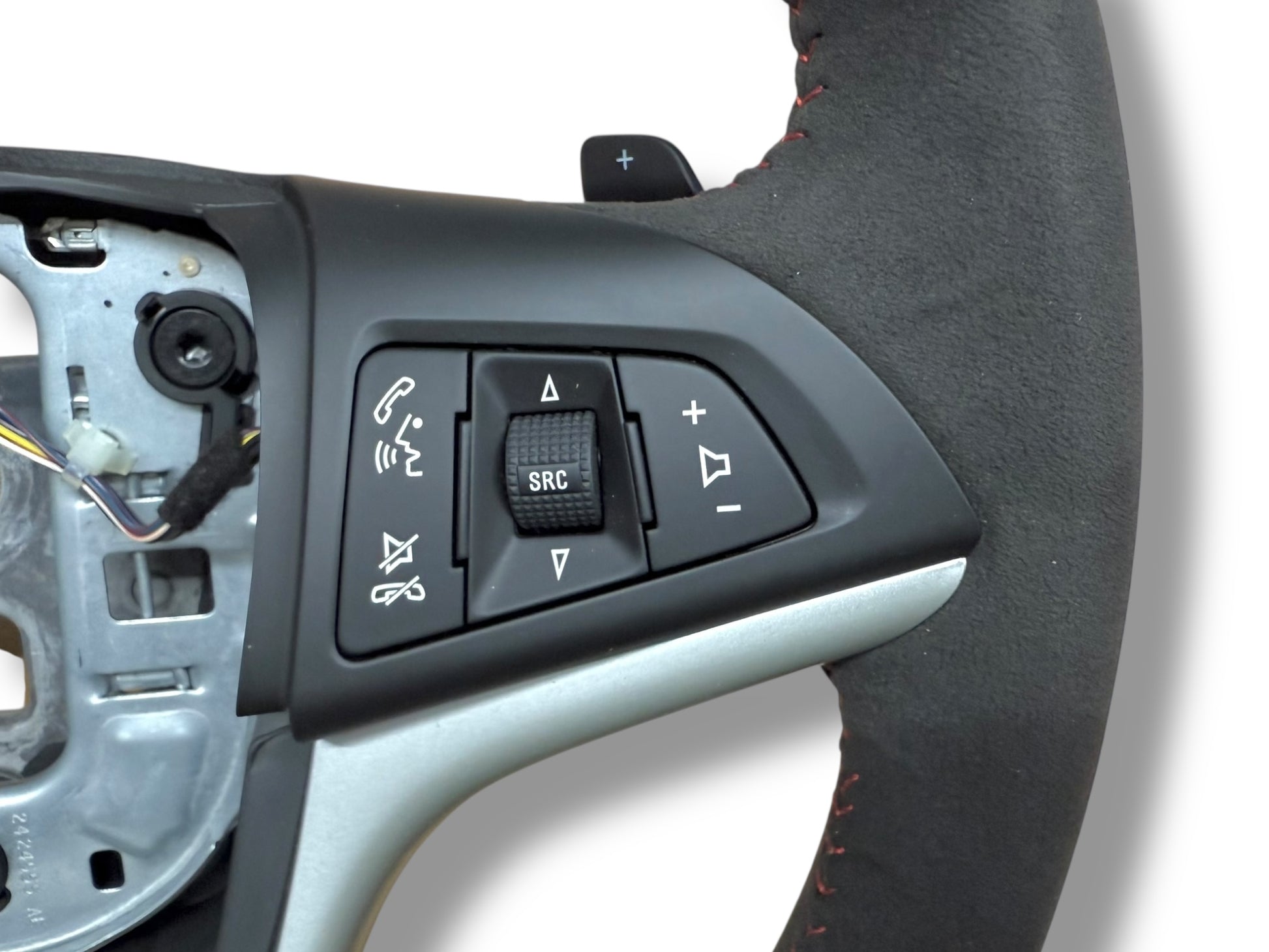 12-15 Chevrolet Camaro Black Suede Steering Wheel Paddle Shift New OEM 22896548
