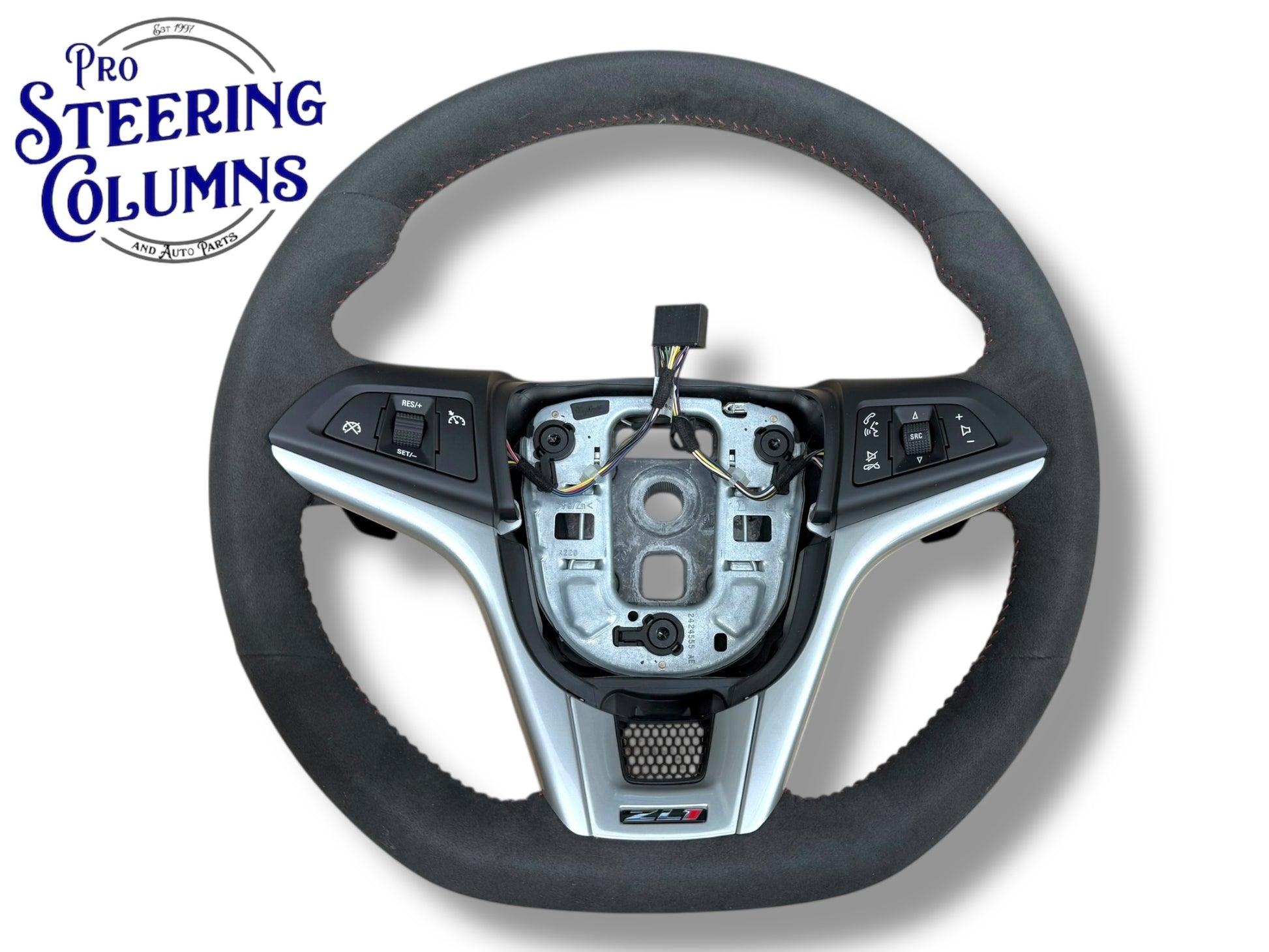 12-15 Chevrolet Camaro Black Suede Steering Wheel Paddle Shift New OEM 22896548