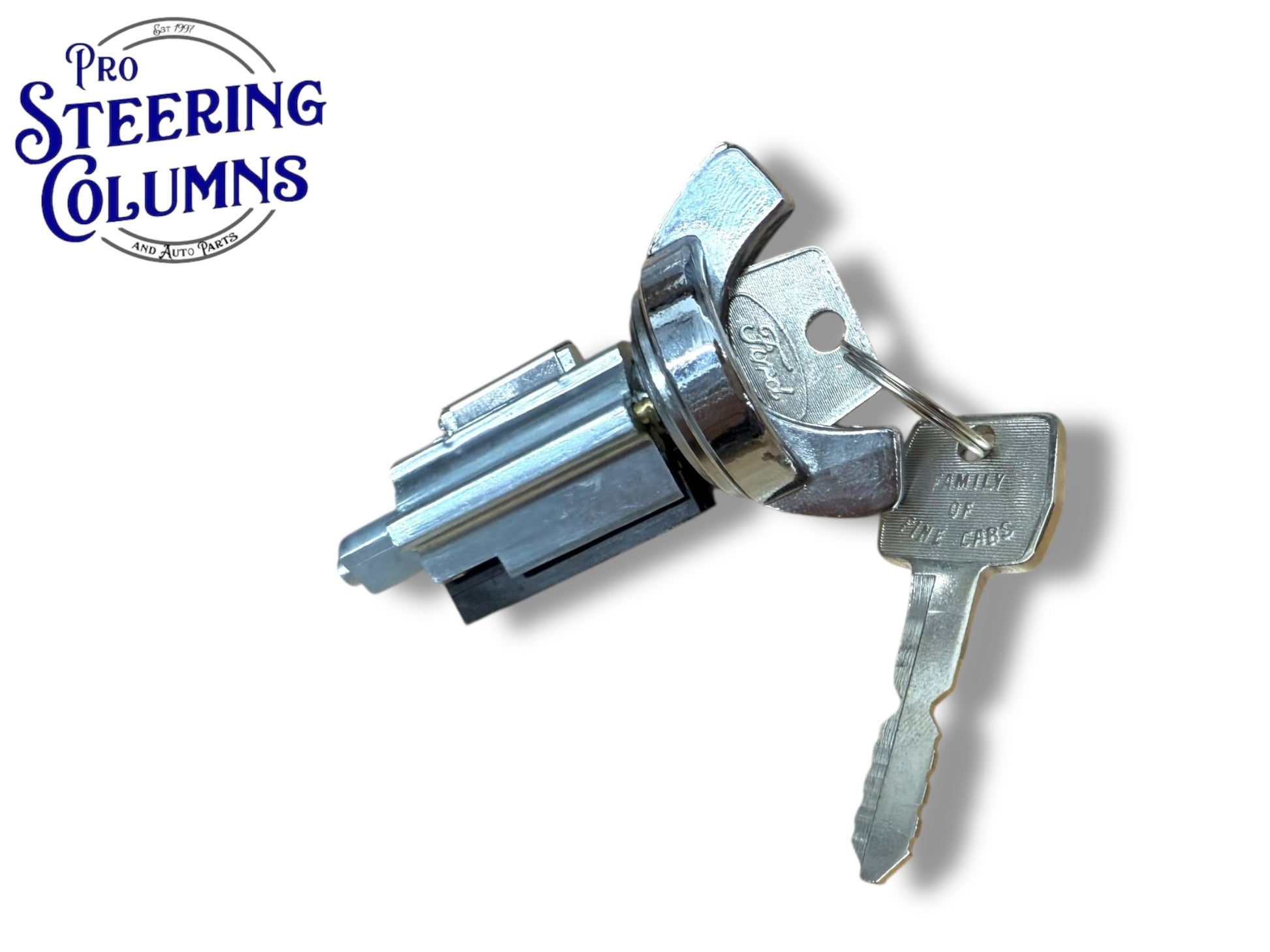 70-73 Mustang Cougar Falcon Ignition & Door Lock Cylinder Set Ford Logo Keys (Keyed Alike)