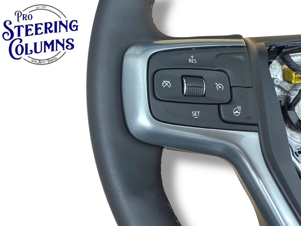 19-23 GM Silverado 1500 Steering Wheel Leather Black With Heat New OEM 84946341