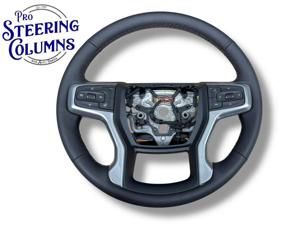 19-23 GM Silverado 1500 Steering Wheel Leather Black With Heat New OEM 84946341