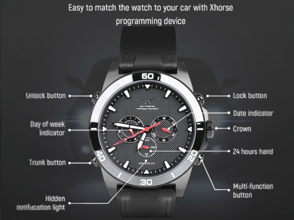 Xhorse SW-007 Navy Blue Universal Smart Key 3-Button Remote Watch