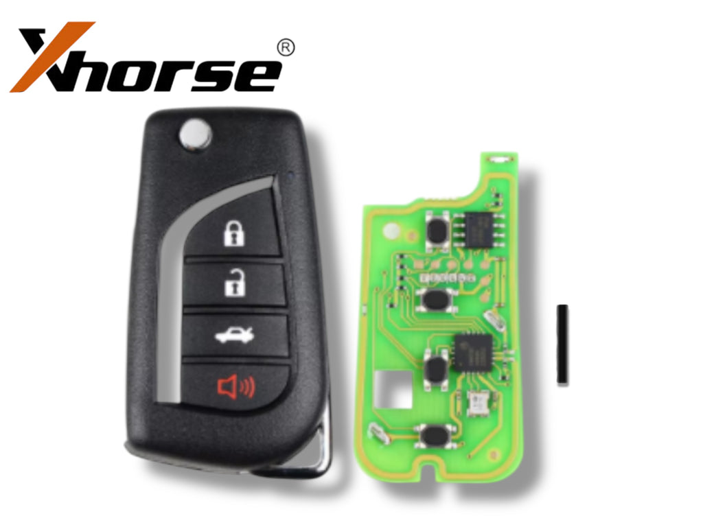 Xhorse Toyota Style Universal Remote Flip Key 4-Button for VVDI Key Tool (Wired) XKTO10EN
