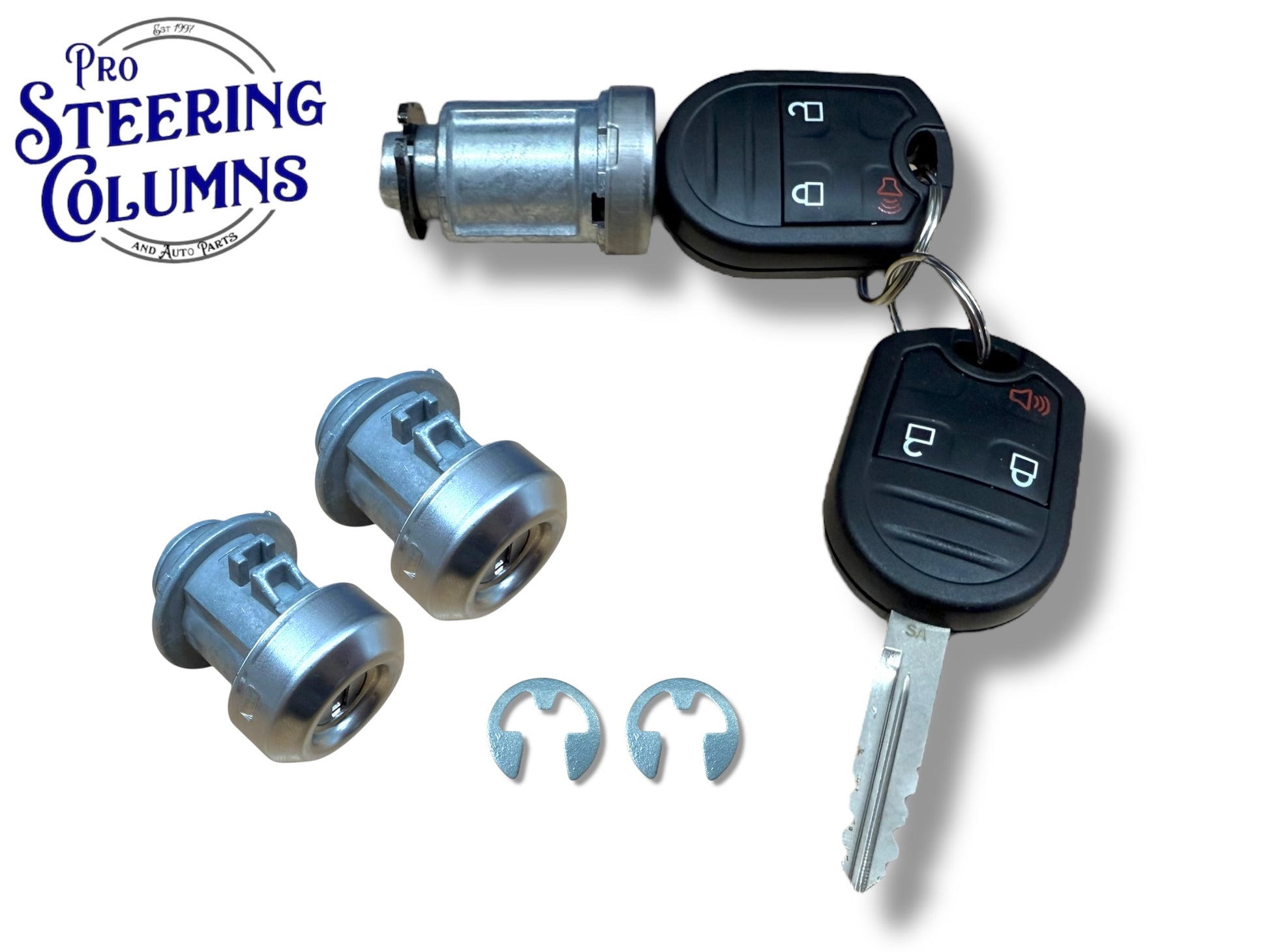 04-14 F-150 08-16 F-250 F-350 Ignition & 2 Door Lock Cylinder Set With 2 Remote Keys 3-Button New