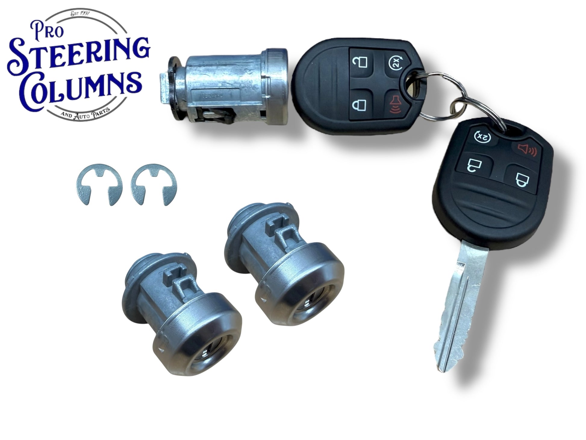 11-14 F-150 08-16 F-250 F-350 Ignition & 2 Door Lock Cylinder Set With 2 Remote Keys 4-Button New
