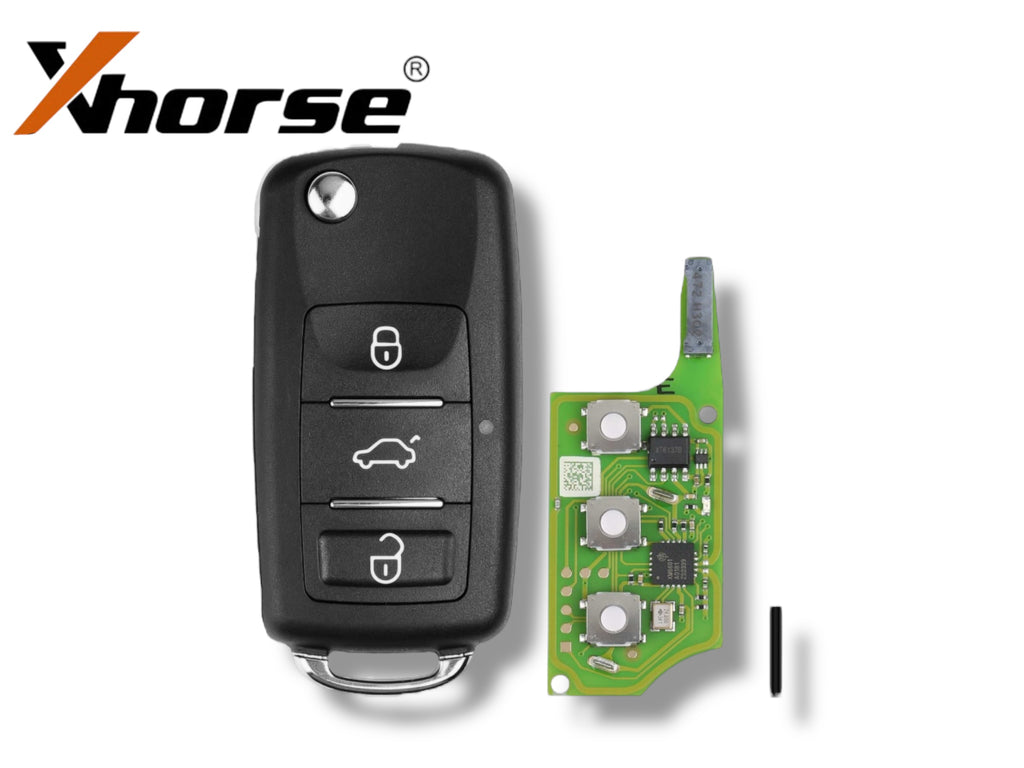 Xhorse - VW Style Flip Universal Remote Key 3-Button New - Built-in XT27B Super Chip (XEB510EN)