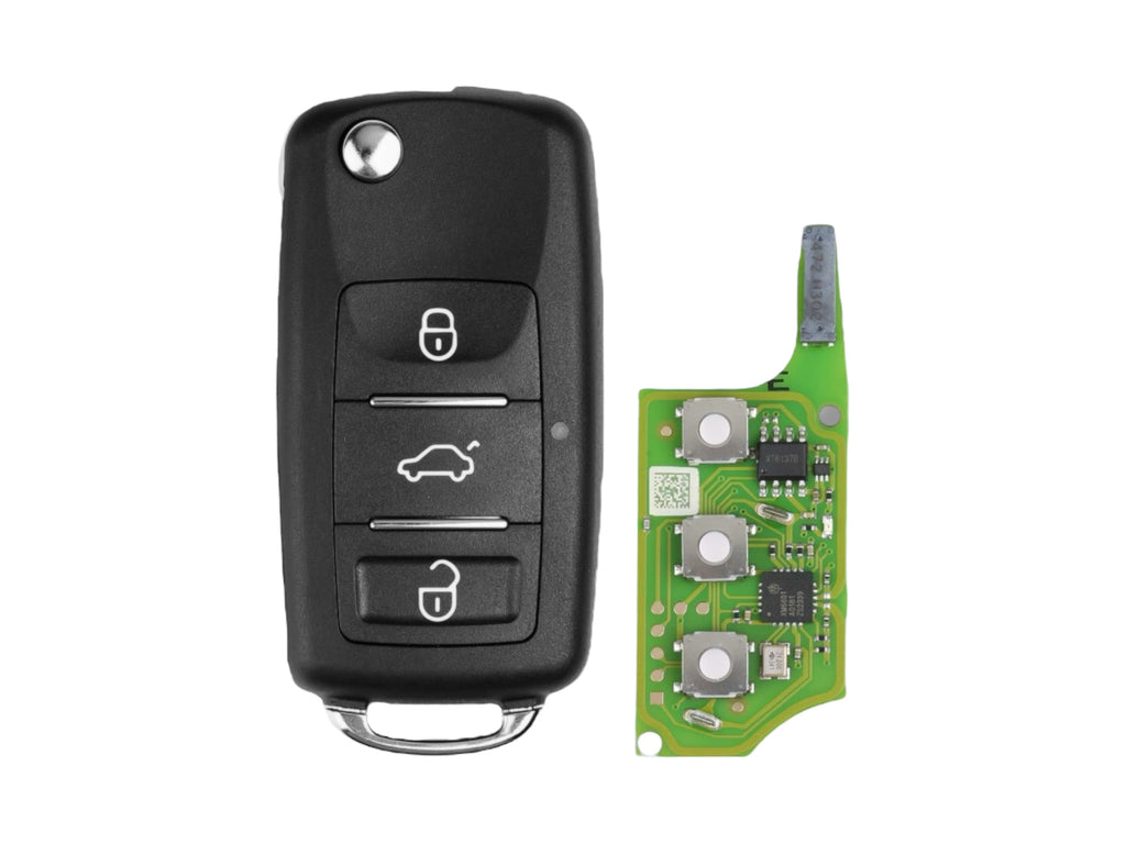 Xhorse - VW Style Flip Universal Remote Key 3-Button New - Built-in XT27B Super Chip (XEB510EN)