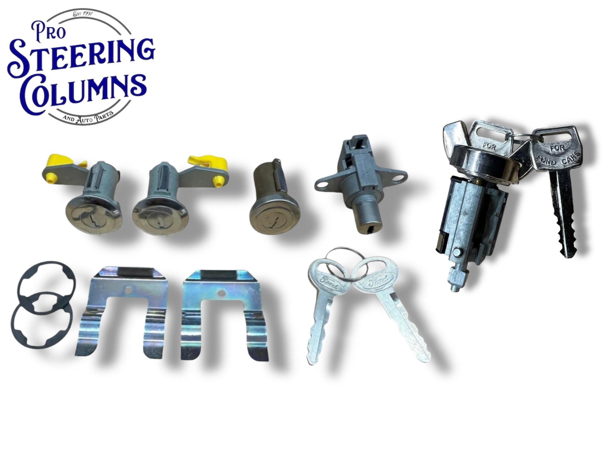 80-91 Ford Bronco Ignition Door Glove Box & Manual Tailgate Lock Cylinder Set New