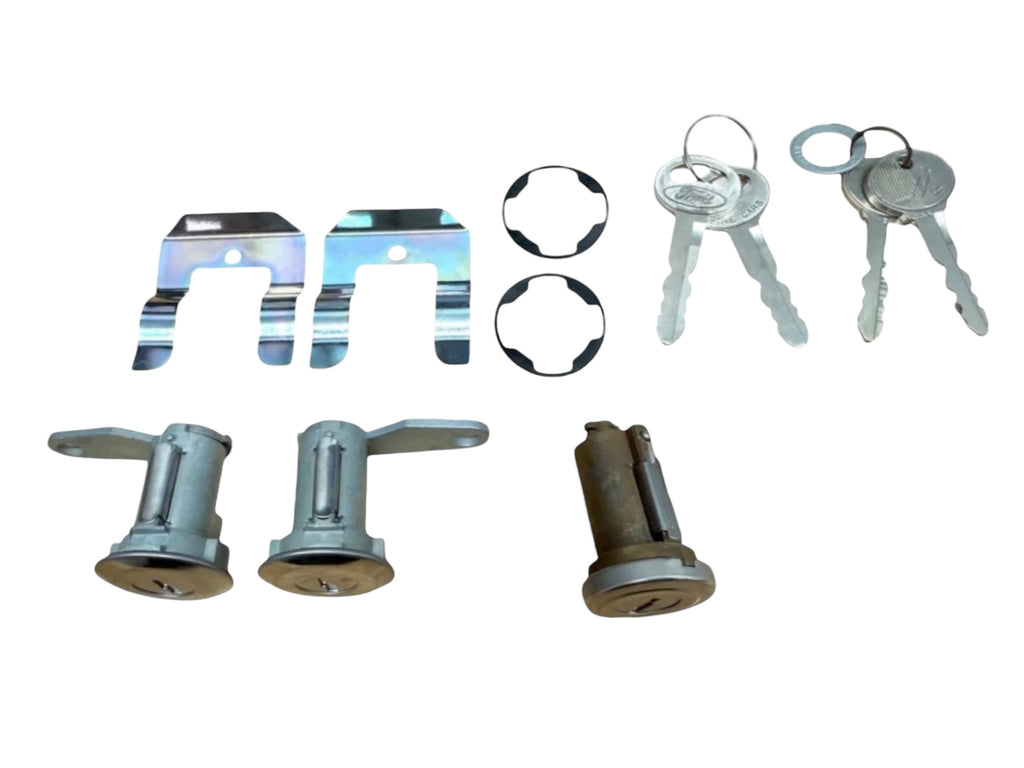 80-91 Ford Bronco Door Glove Box & Manual Tailgate Lock Cylinder Set New (Keyed Alike)