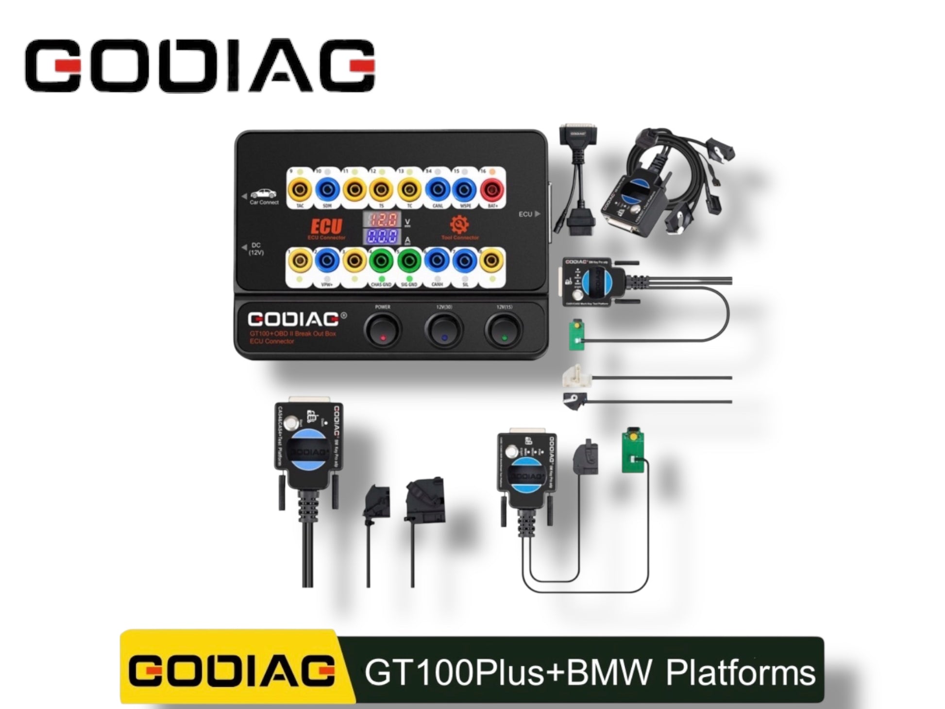 Godiag - GT100+ GT100 Pro Breakout Box Plus BMW CAS1 / CAS2 / CAS3 / CAS4 / FEM/ BDC Test Platform CAS Data Read Write Program All Key Lost