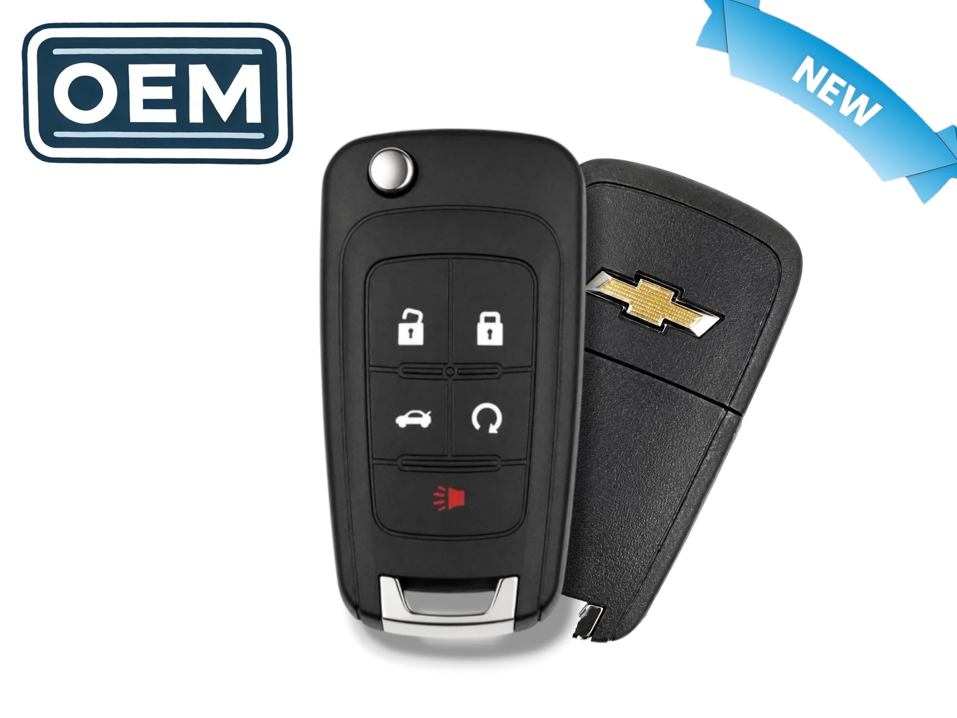 10-19 Chevrolet Flip Key 5-Button PN: 13584829 / OHT01060512 / PEPS (OEM)