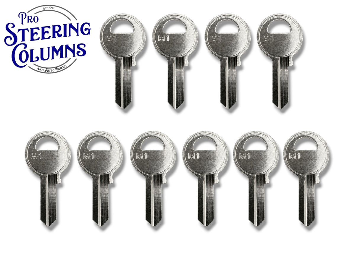 M1 / 1092 / Metal Key Blank for Master Padlocks Nickel Plated (100 Pack)