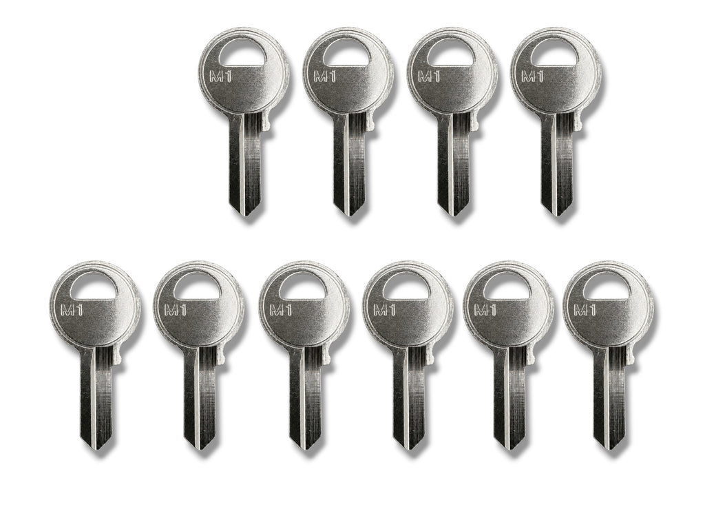 M1 / 1092 / Metal Key Blank for Master Padlocks Nickel Plated (10 Pack)