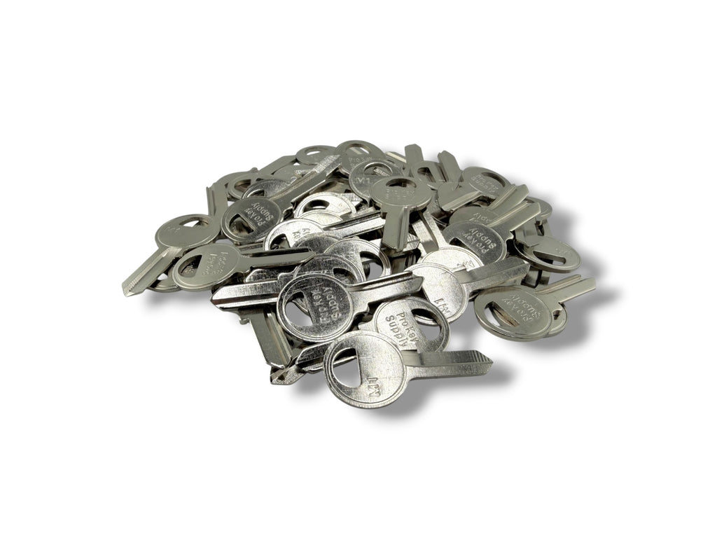 M1 / 1092 / Metal Key Blank for Master Padlocks Nickel Plated (100 Pack)