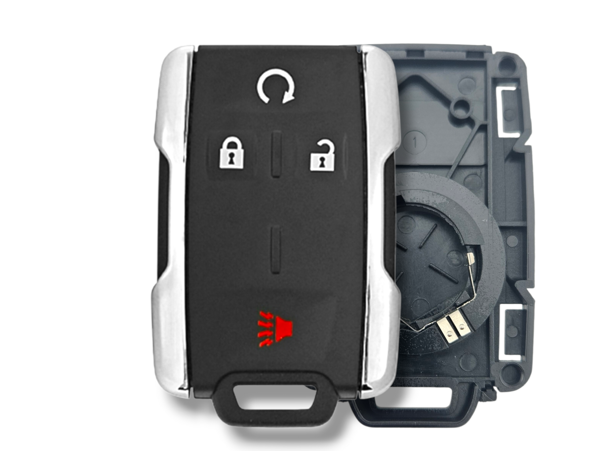 14-22 GM Keyless Entry Remote SHELL 4-Button M3N-32337100 PN: 13577770 (Silver) (Aftermarket)