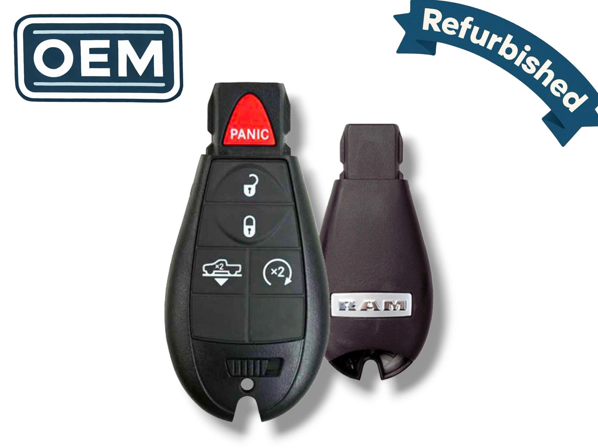 13-24 Ram 1500 Fobik Key 5-Button PN: 68159655AD / GQ4-53T (OEM Refurb)