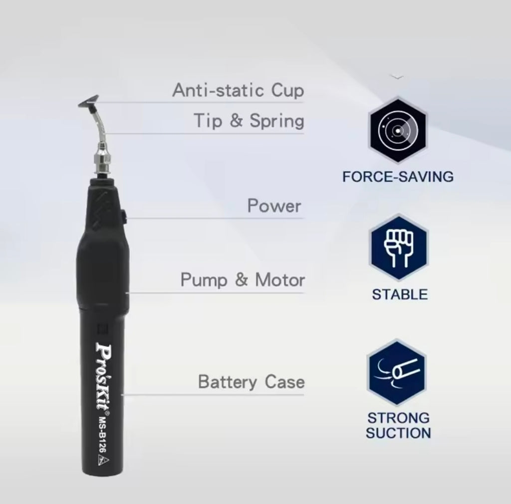 Pro's Kit MS-B126 SMD Vacuum Pick-Up Tool (Battery Operated)