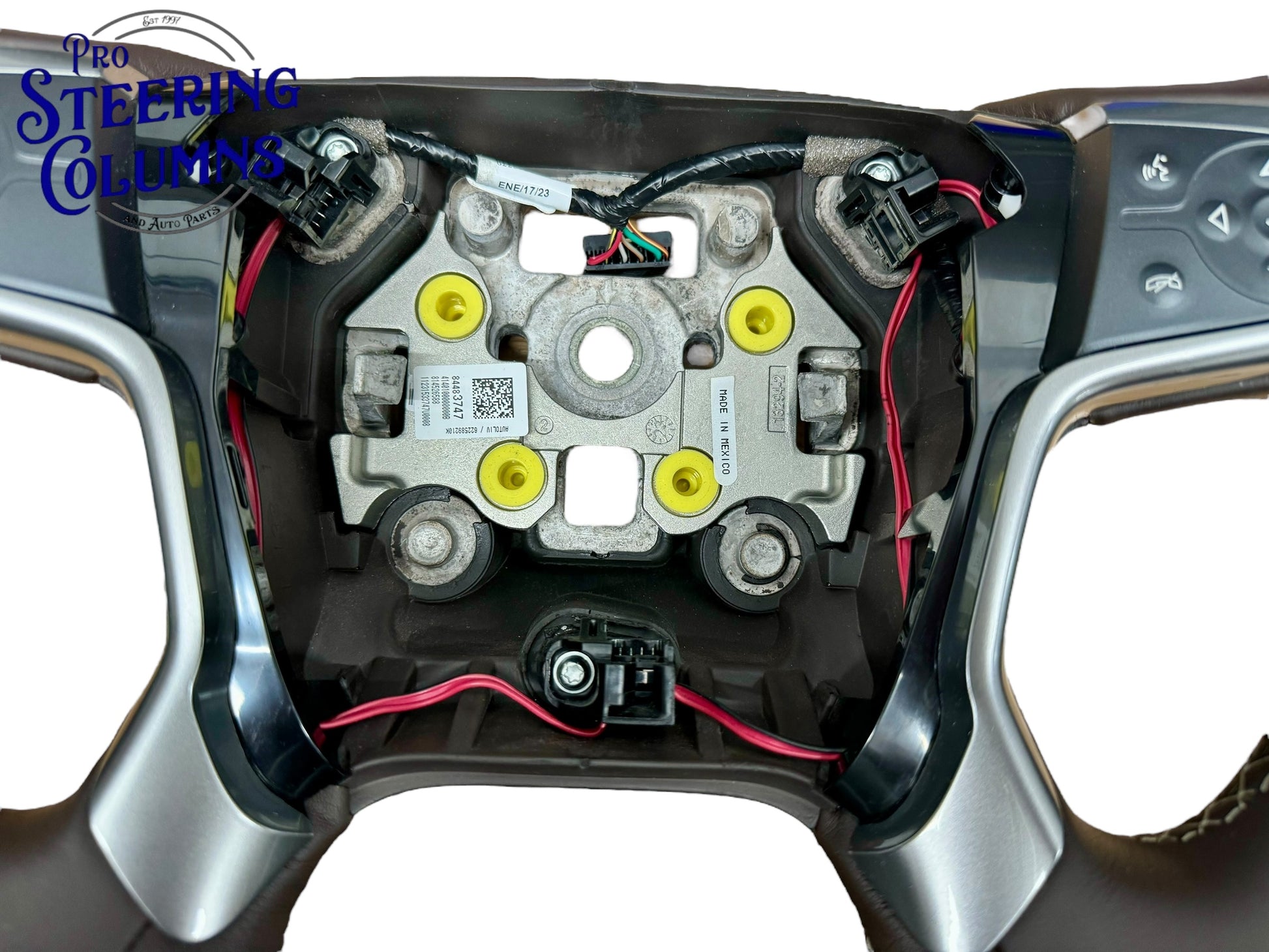 2014-2019 GM Silverado Sierra Tahoe Suburban Yukon Cocoa Brown Leather Steering Wheel New OEM