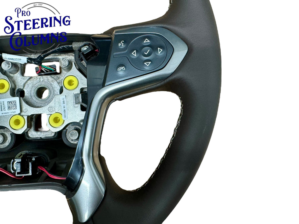 2014-2019 GM Silverado Sierra Tahoe Suburban Yukon Cocoa Brown Leather Steering Wheel New OEM
