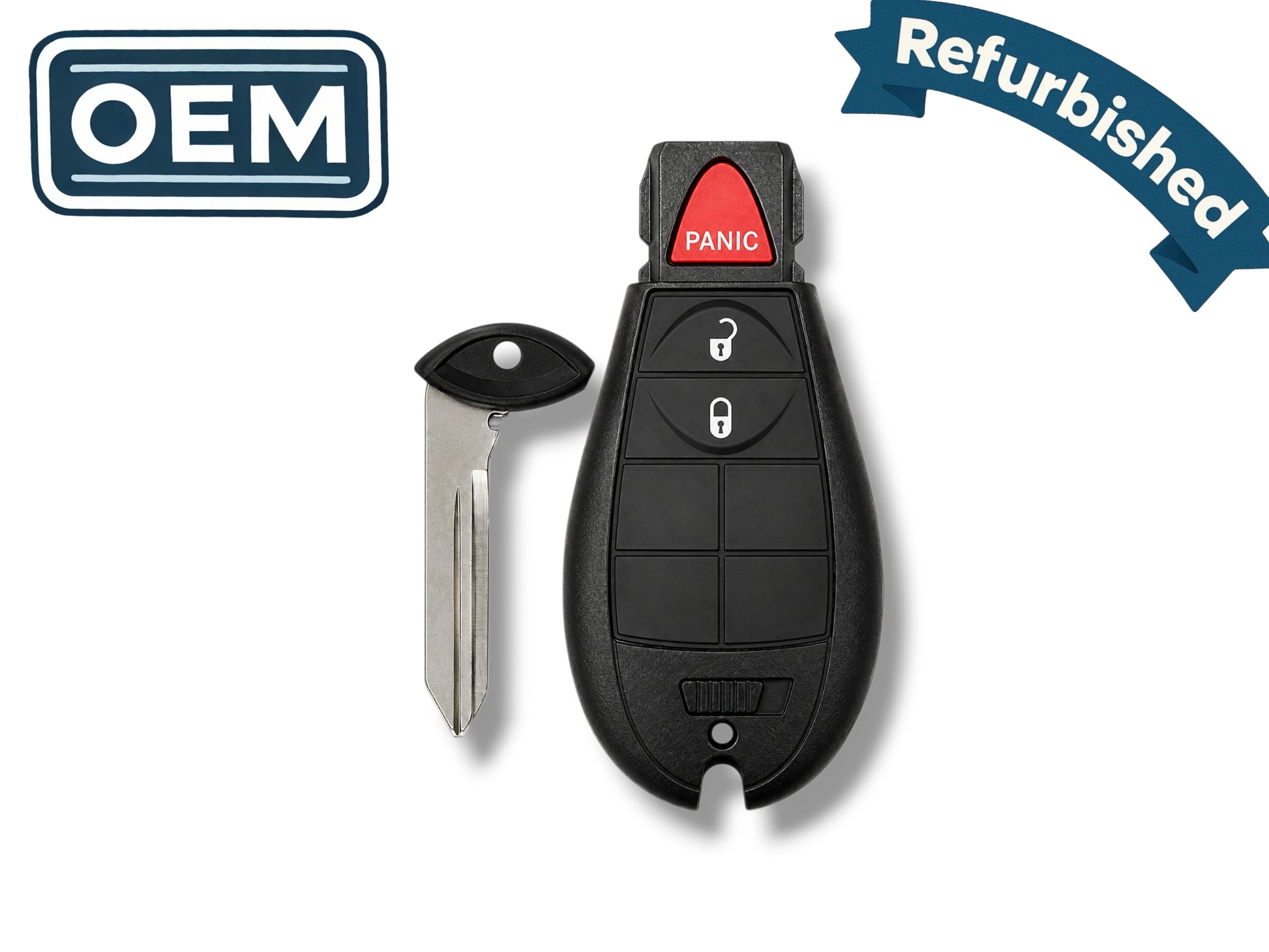 14-20 Jeep Cherokee Fobik Key 3-Button PN: 68105081AG / GQ4-53T / 4A (OEM Refurb)