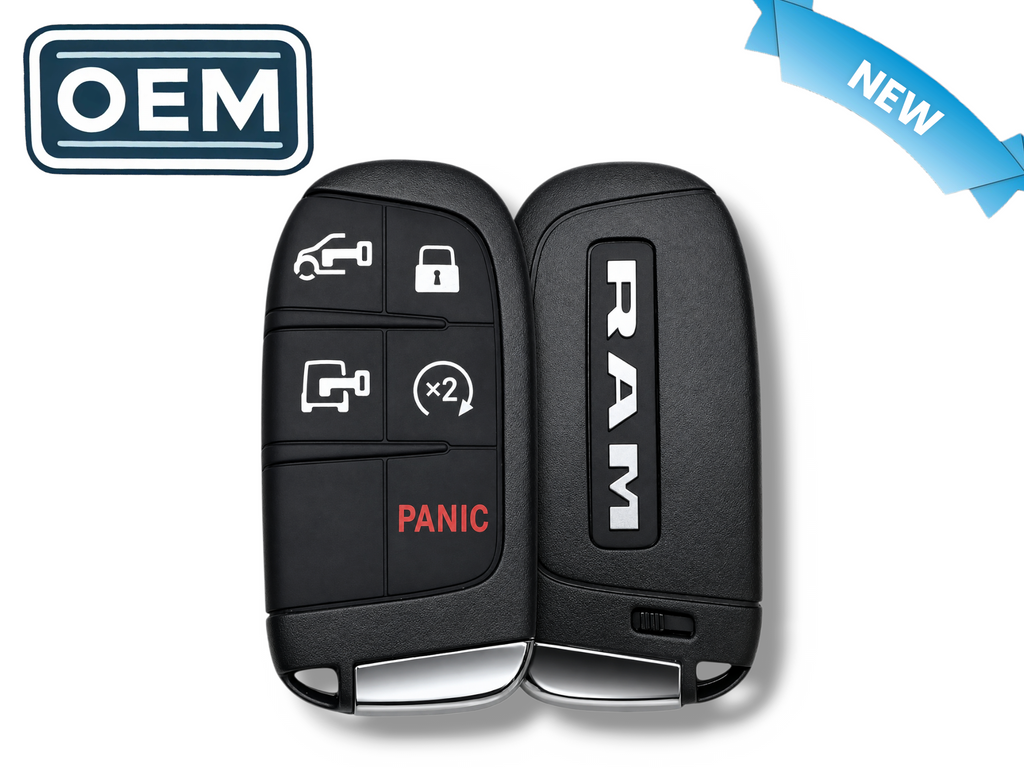 22-26 Ram ProMaster Smart Key Proximity Remote Fob 5 Button New OEM 7FF25LXHAB, M3N-40821302