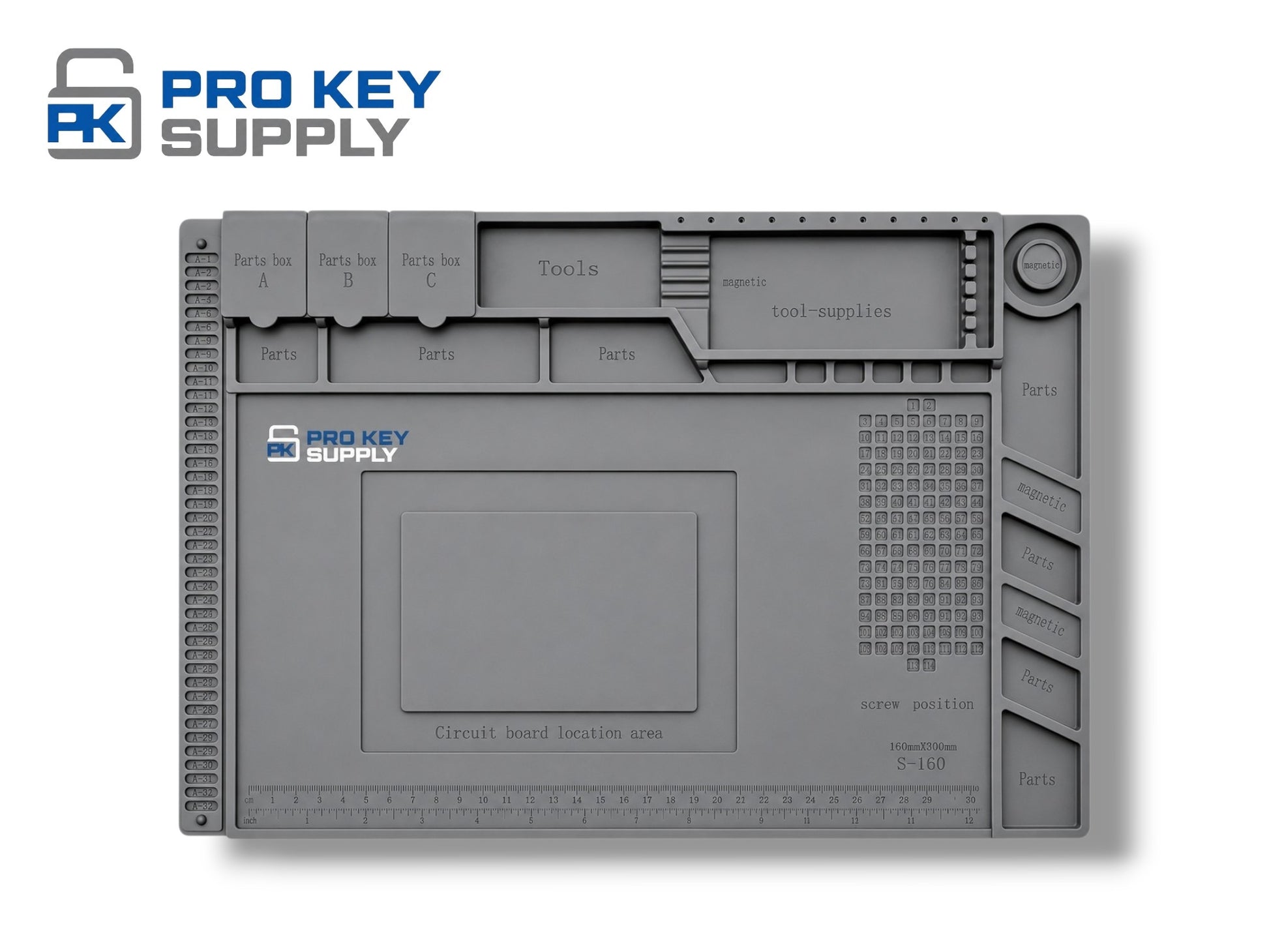 Pro Key Supply - Anti-Static Magnetic Soldering Mat (11" x 18")