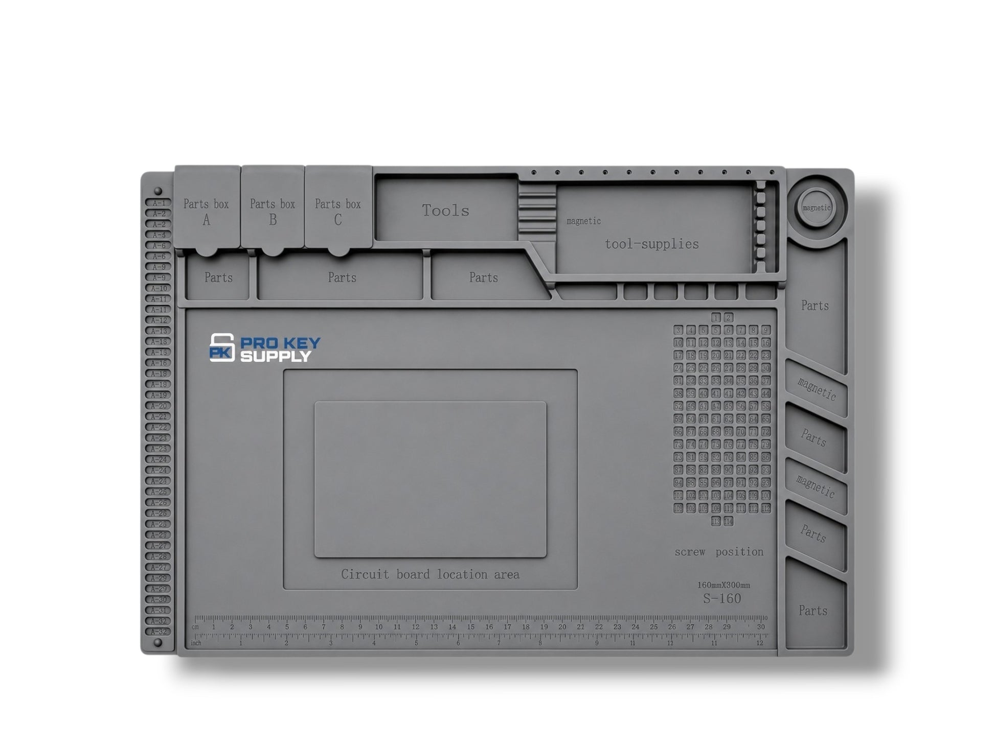 Pro Key Supply - Anti-Static Magnetic Soldering Mat (11" x 18")