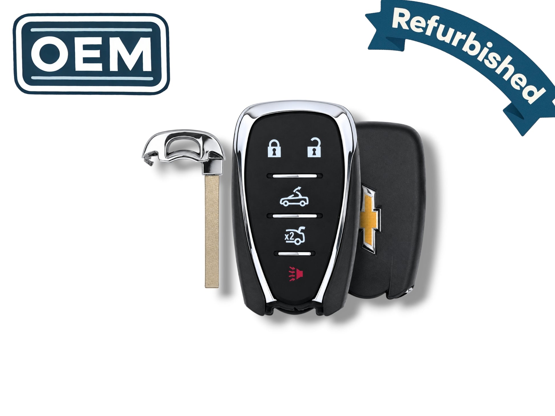 16-21 Chevrolet Camaro Smart Key 5-Button PN: 13529654 / HYQ4EA (OEM Refurb)