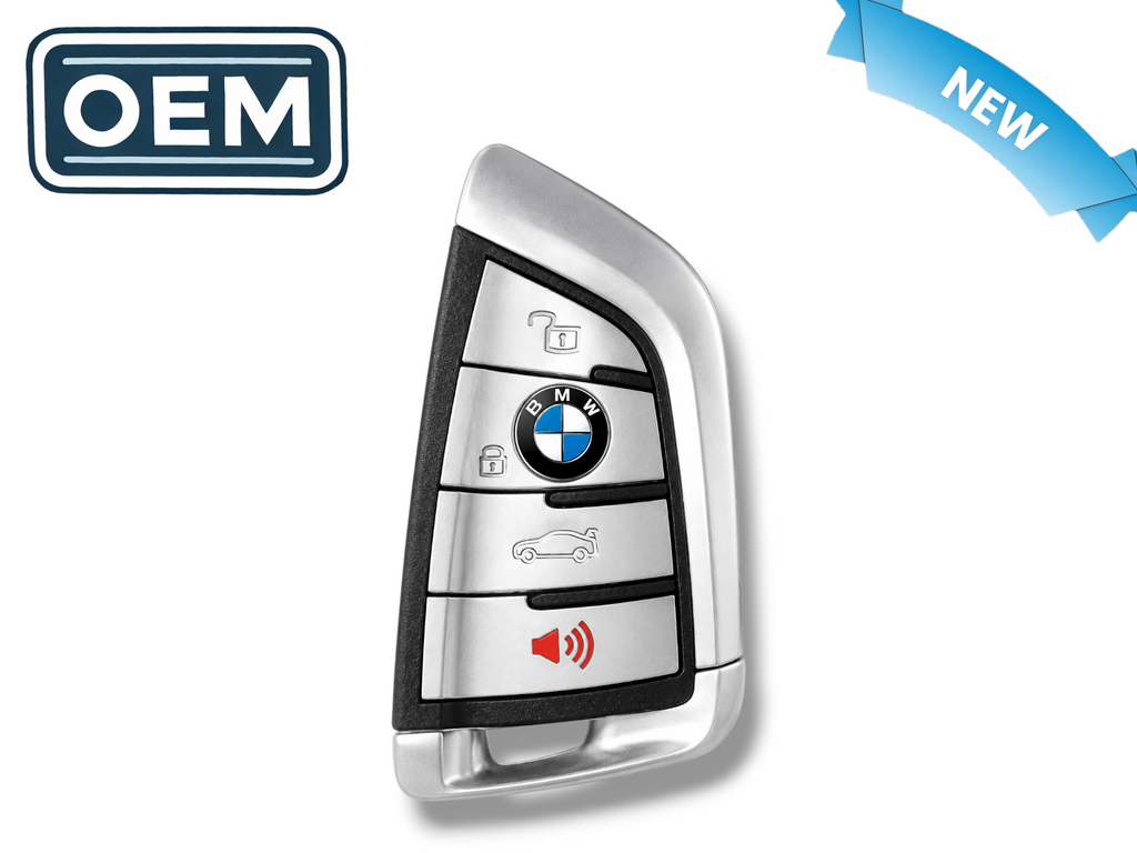 14-18 BMW X5 X6 5 Series Smart Key 4-Button PN: 9367401-01 / N5F-ID21A / FEM / BDC / 434 MHz / Silver (OEM)