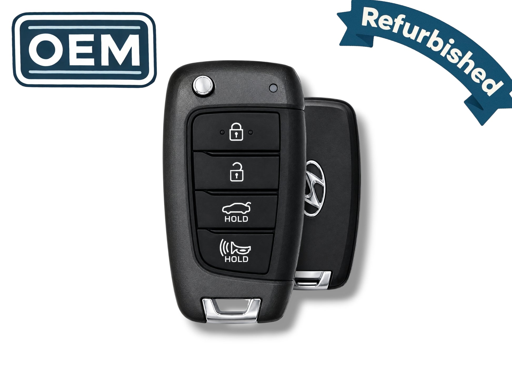 21-22 Hyundai Elantra Flip Key 4-Button PN: 95430-AA000 / NYOMBEC4TX2004 (OEM Refurb)
