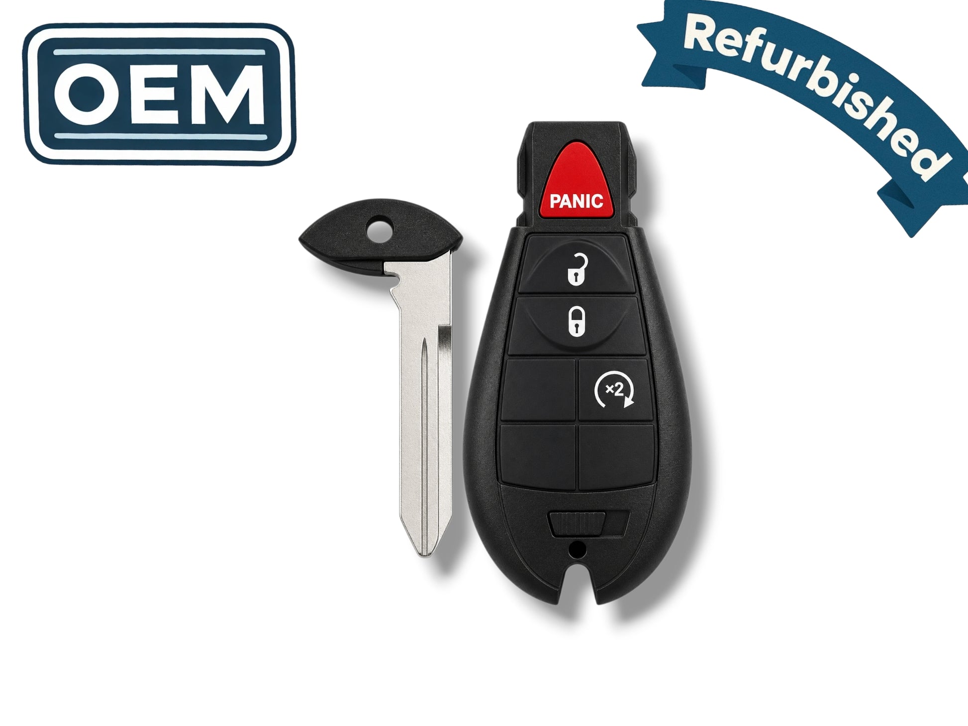 14-20 Jeep Cherokee Fobik Key 4-Button PN: 68105083AG / GQ4-53T / 4A (OEM Refurb)