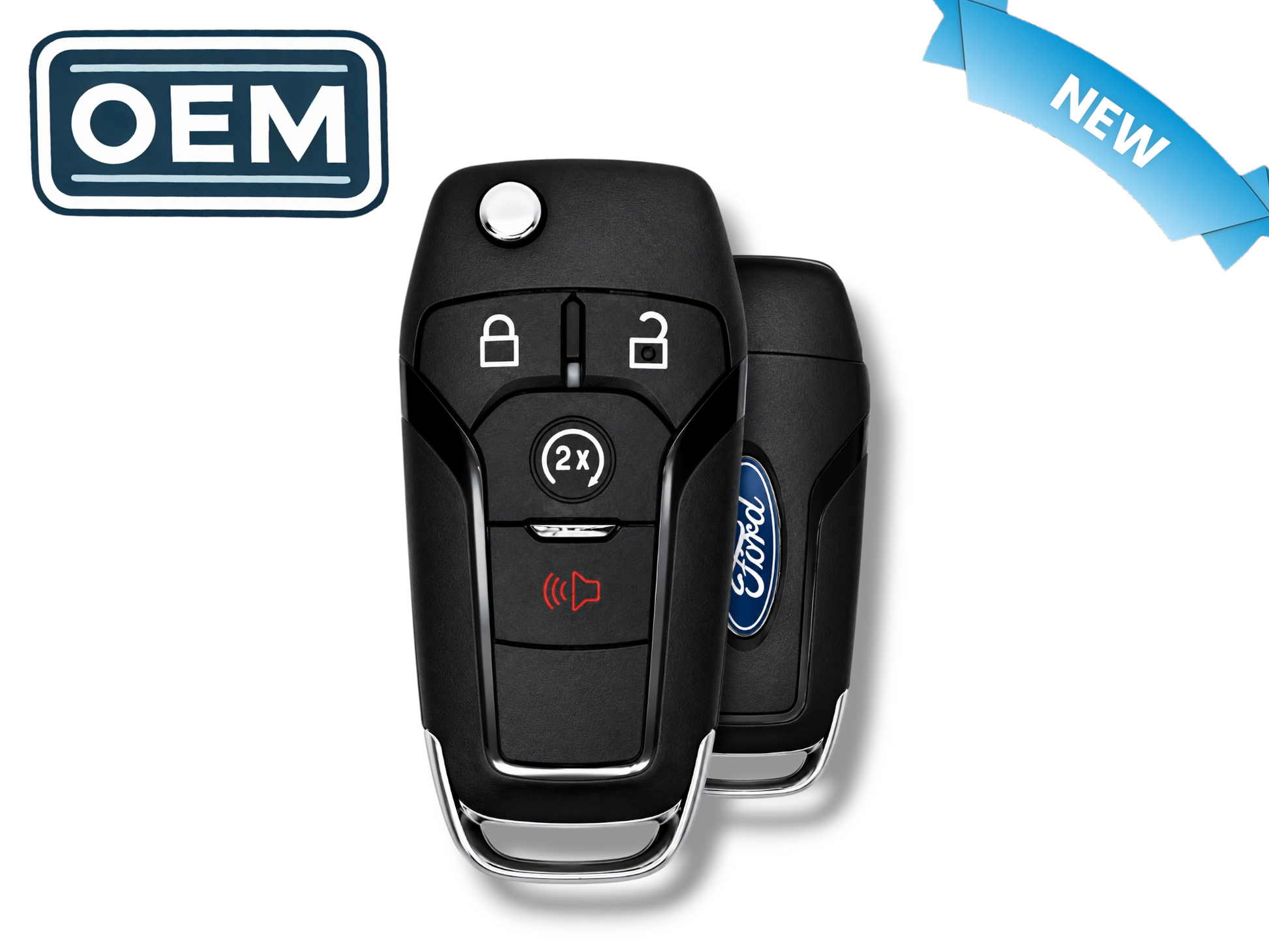 15-24 Ford Flip Key 4-Button PN: 164-R8134 / N5F-A08TDA (OEM)