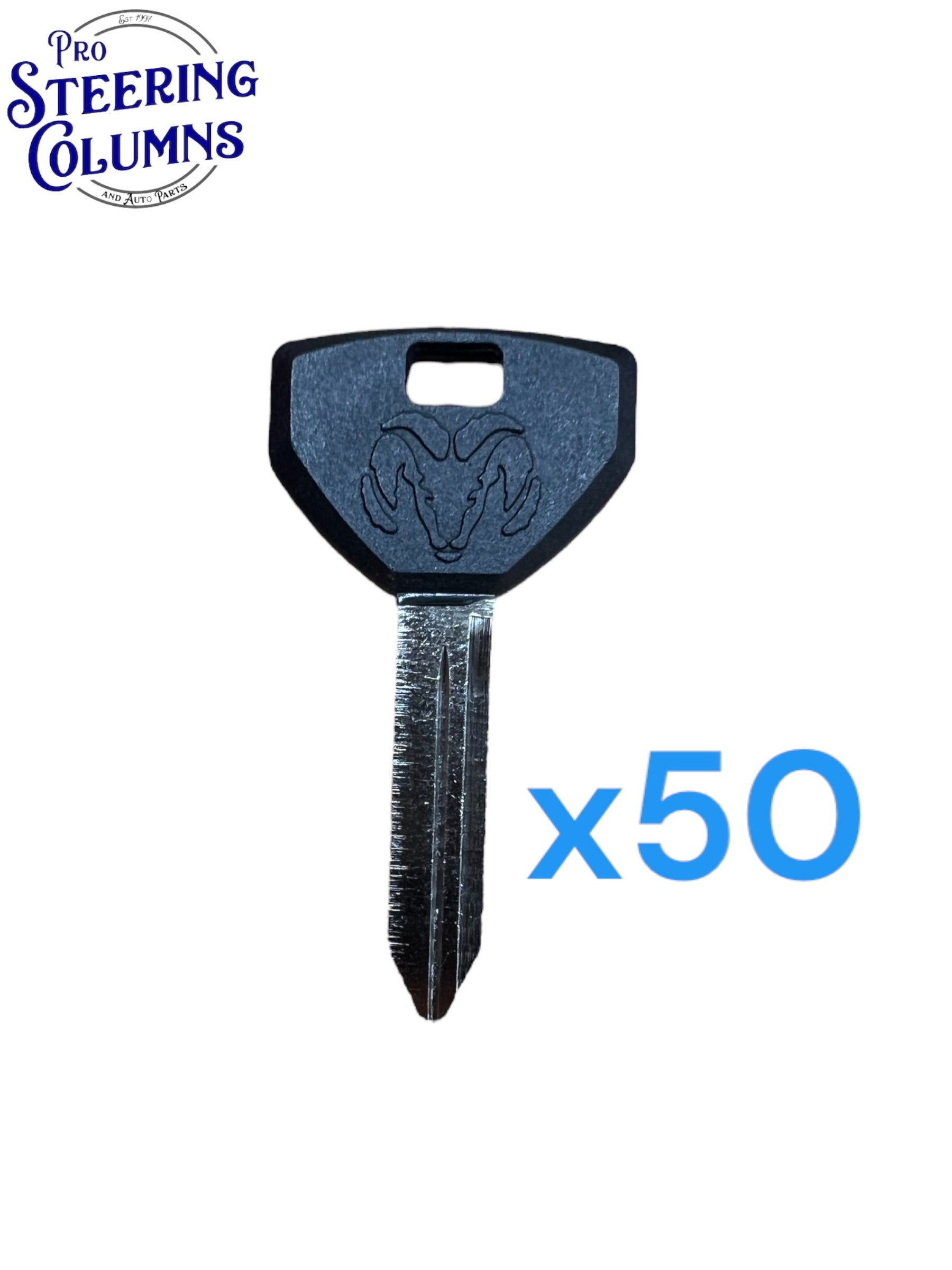 1994 & Up Ram Logo Keys Y157 Plastic Head Set Of 50 New