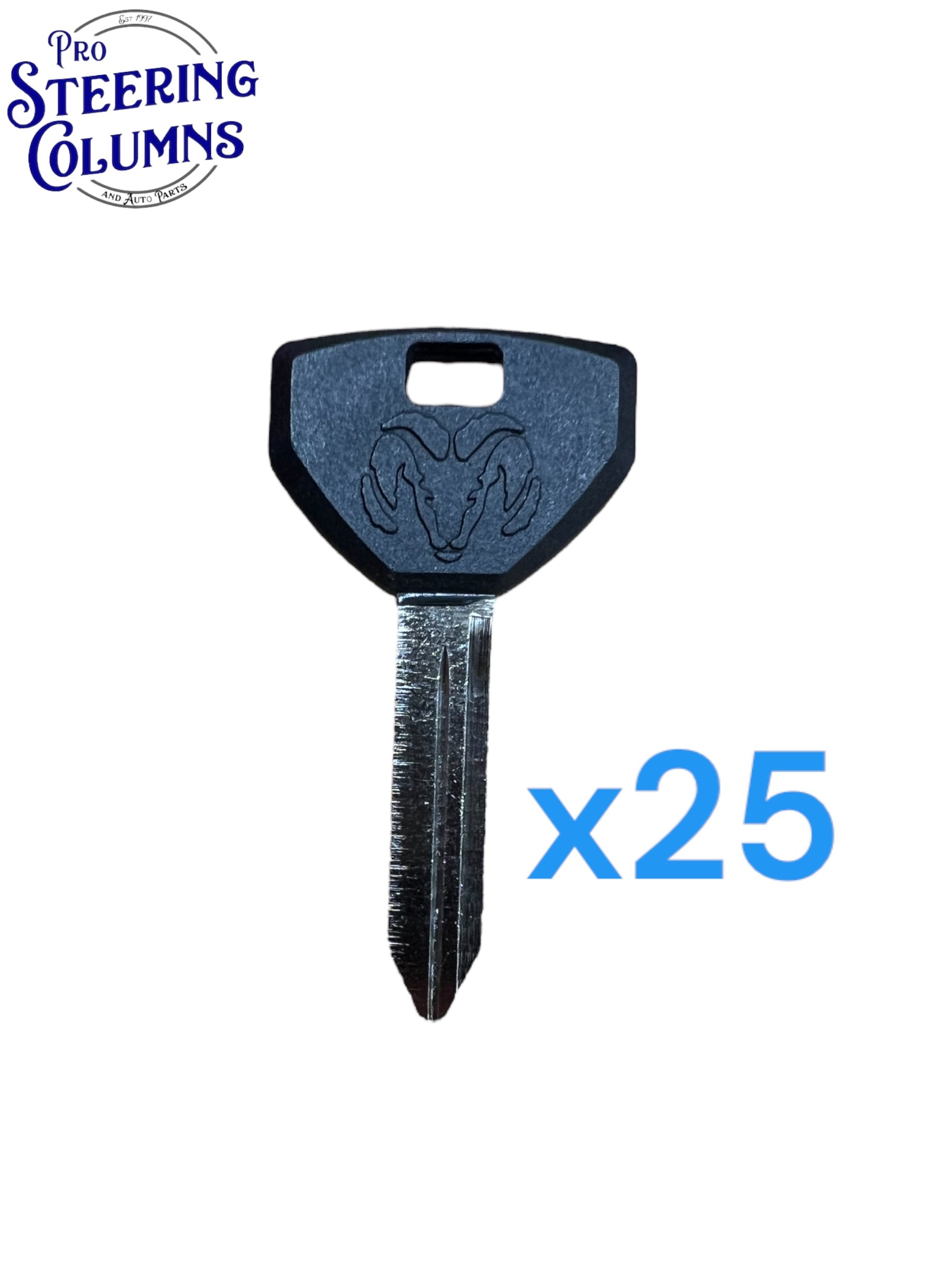 1994 & Up Ram Logo Keys Y157 Plastic Head Set Of 25 New