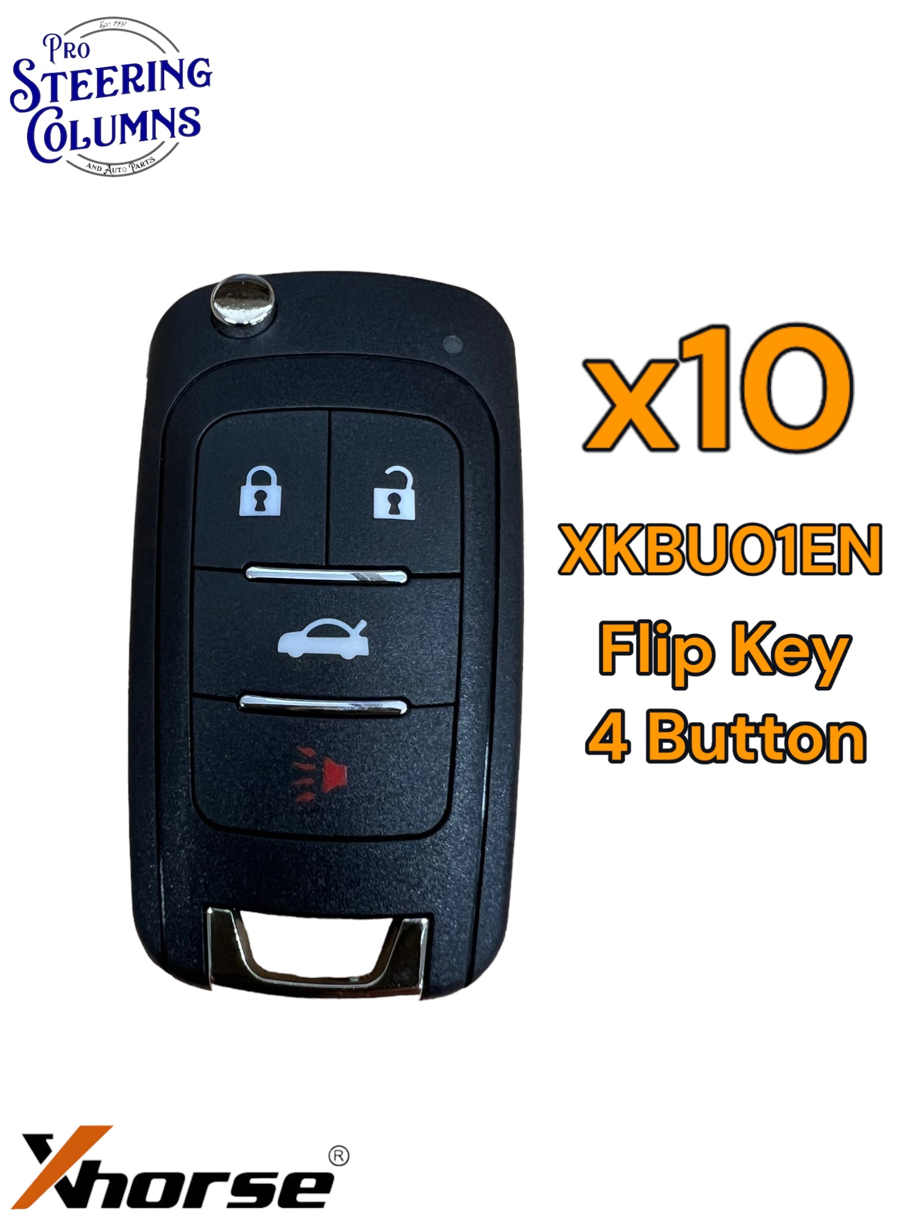 x10 Xhorse Universal Wire Flip Remote GM Style 4 Button XKBU01EN