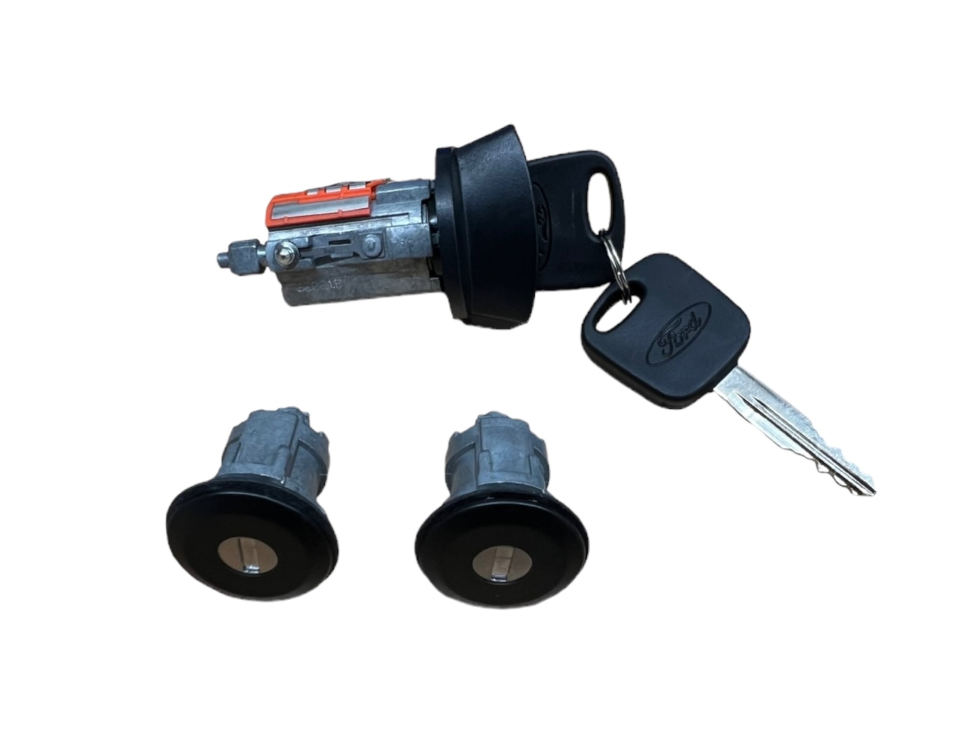 1998-2000 Explorer Ranger B3000 Ignition & Door Lock Cylinder Set Black 2 Chip Keys New