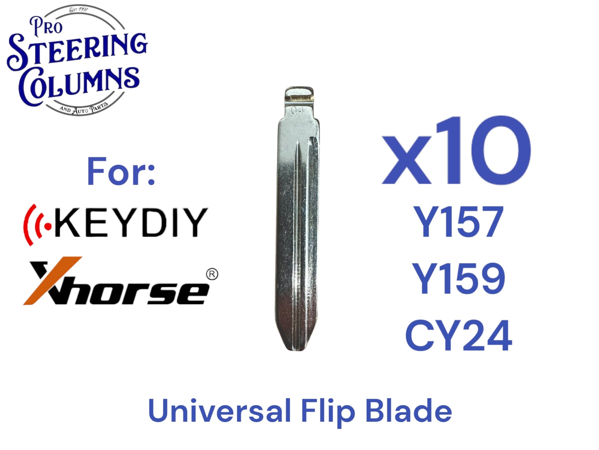 10x Xhorse Keydiy Universal Flip Key Remote Key Blades Y157 Y159 CY24