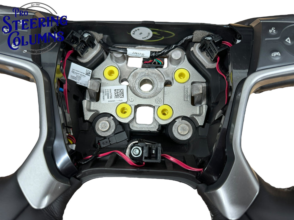 14-19 GM Silverado Sierra Tahoe Suburan Leather Black Steering Wheel New OEM 84483796