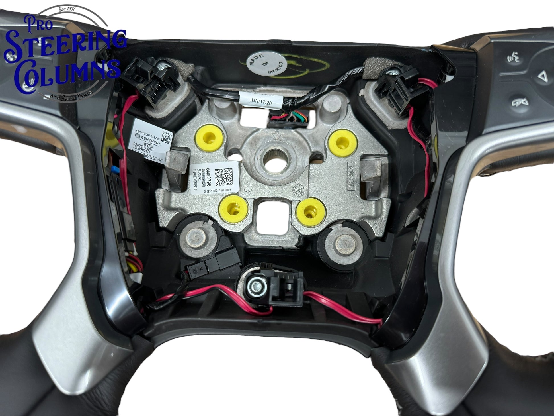 14-19 GM Silverado Sierra Tahoe Suburan Leather Black Steering Wheel New OEM 84483796