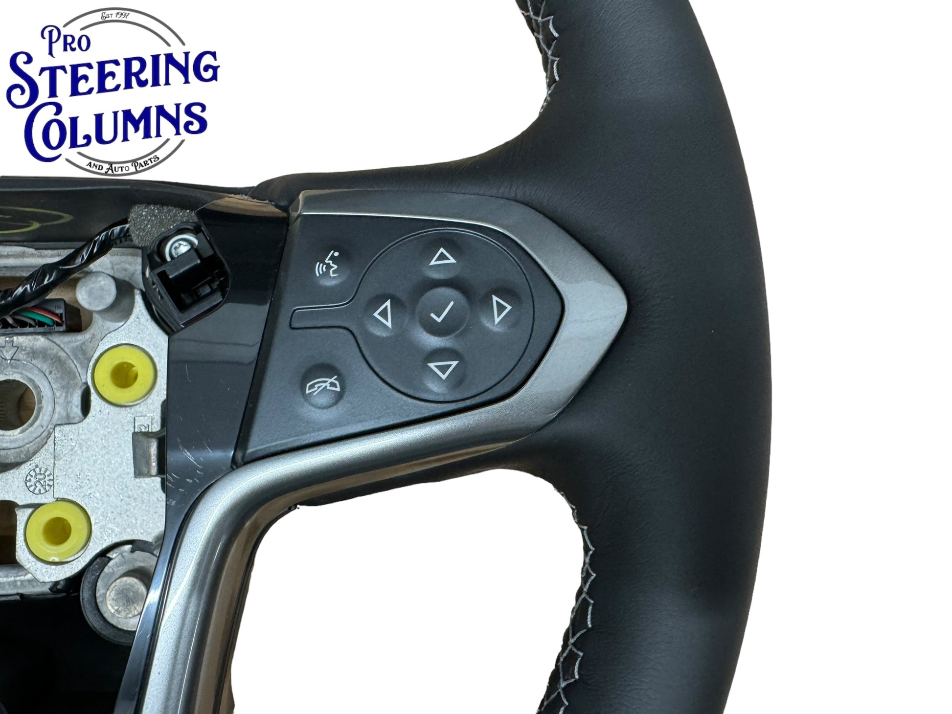 14-19 GM Silverado Sierra Tahoe Suburan Leather Black Steering Wheel New OEM 84483796