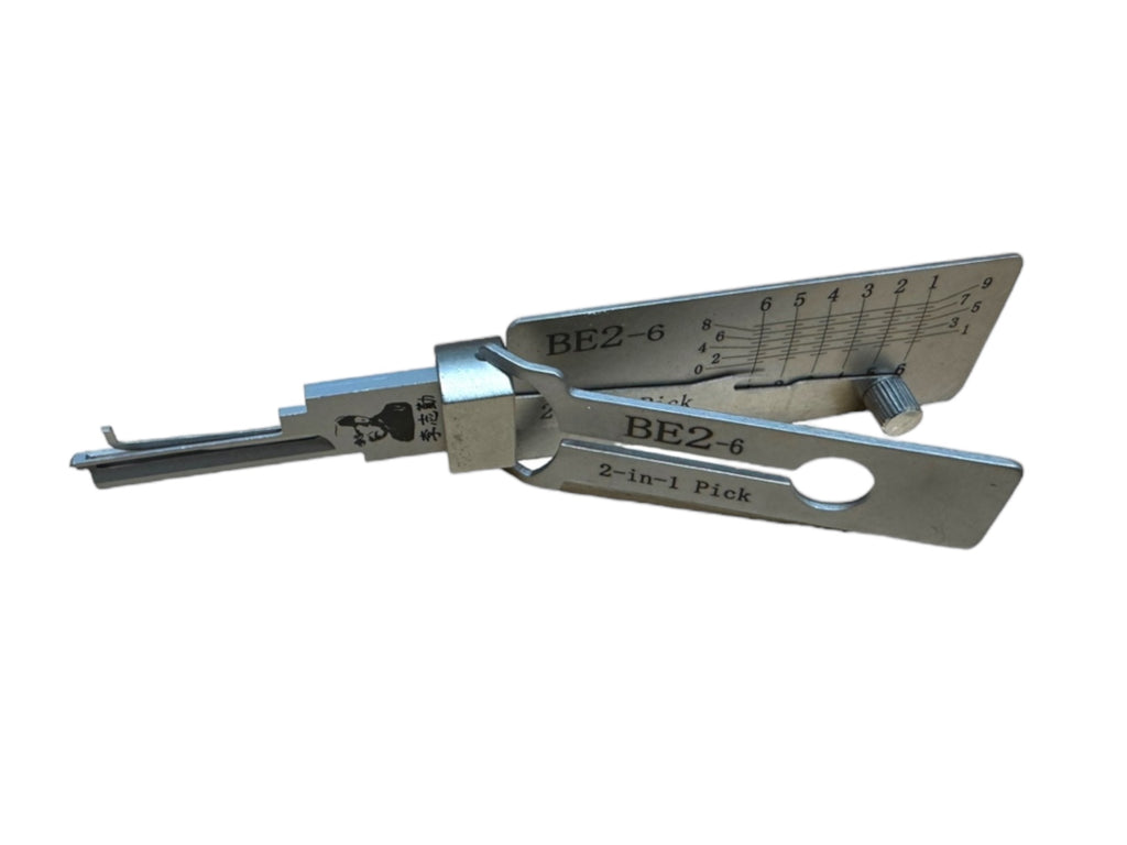 Original Lishi 2 in 1 BE2 6 Pin Best A Pick & Decoder Genuine New