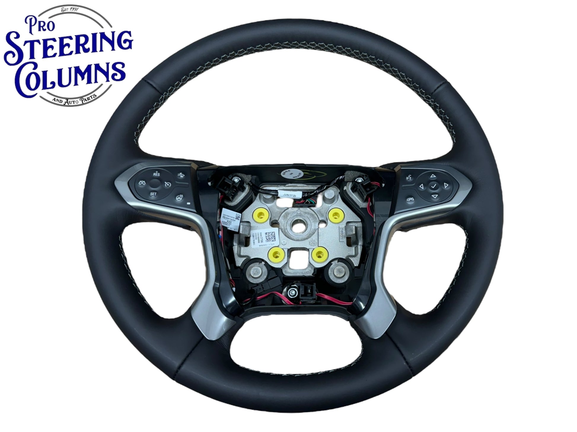 14-19 GM Silverado Sierra Tahoe Suburan Leather Black Steering Wheel New OEM 84483796