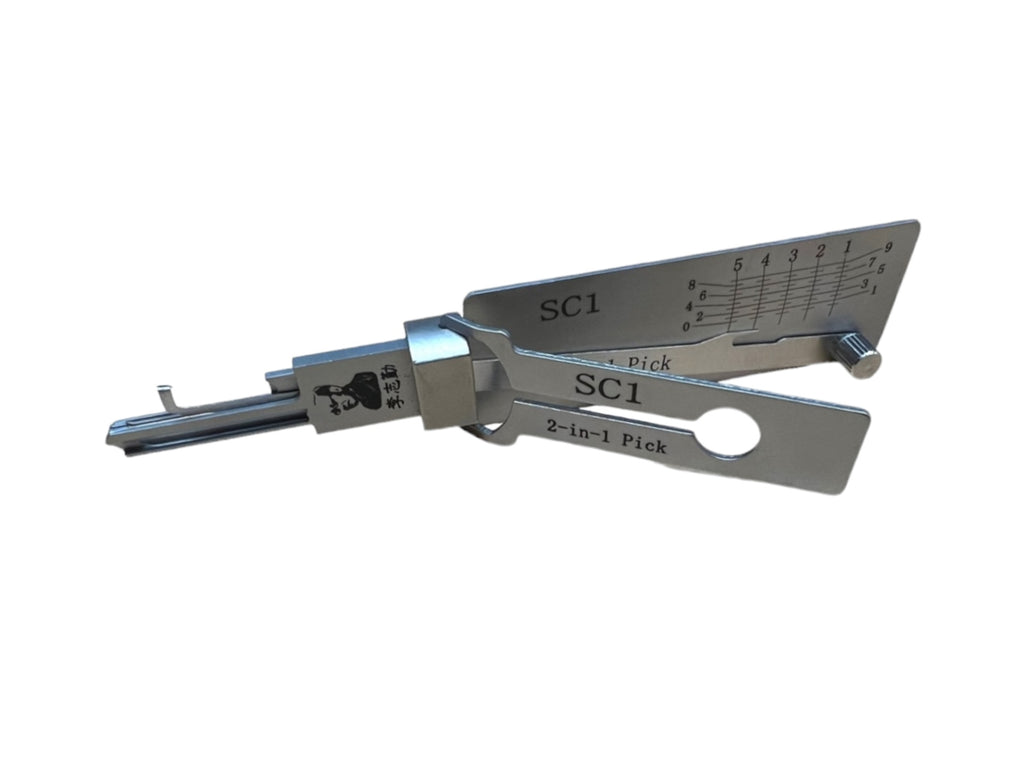 Original Lishi 2 in 1 SC1 Schlage 5-Pin Pick & Decoder Anti Glare Genuine New